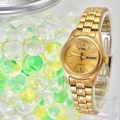 稼働】 SEIKO5 自動巻き レディース 腕時計 ゴールド ドレス