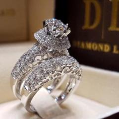 指輪 2個セット ダイヤモンド プレゼント プロポーズ 結婚式 婚約 ギフト