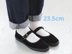 ★新品未使用★オーチバル★ベルベット　ストラップシューズ　24センチ★黒 ORCIVAL シューズ バレエシューズ ORCIVAL/オーシバル