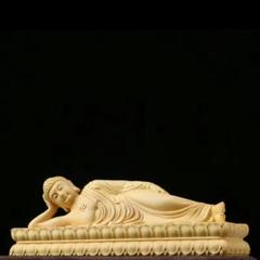 精彫り 黄楊木 彫刻の 大日如来仏像 置物