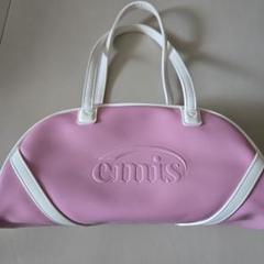 【美品】emis ピンク ホワイト ハンドバッグ