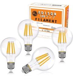 美しい明かりを!!エジソン LEDフィラメント電球 Ecoポールランプ4個セット