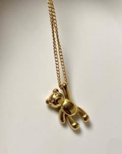 ゴールド ぶら下がり熊 【大人気】 サージカルステン ベアーbear ネックレス