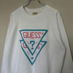 安価 ヴィンテージ 90's GUESS メルカリ - USA製ラグランスウェット PARIS トップス