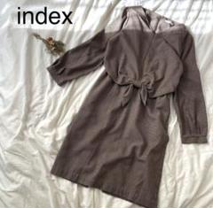 index 　インデックス　ワンピース 　千鳥柄 　リボン 　ミニワンピース　S