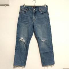 GAP リペアデニムパンツ ライトブルー