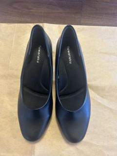 ✧美品【ミスキョーコ】ウェッジソールパンプス黒エナメル23.5