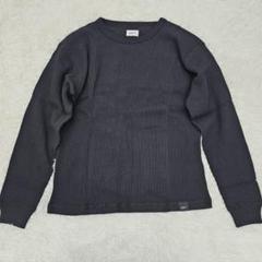 【未使用】ダブルティー　バックロゴワッフルLS　長袖カットソー　ブラック　S