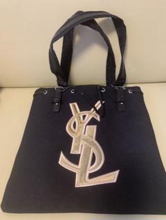 向日葵　YSL ロゴ刺繍 トートバッグ ネイビー ブラック 黒ロゴ刺繍トート【イヴ・サンローラン 揺るぎない美 e-MOOK