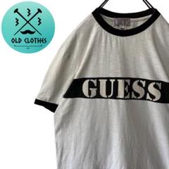 【GUESS JEANS】ゲスジーンズ S/S リンガーTee センターロゴ