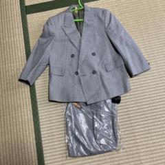 【極美品】90s vintage  ダブルブレスト　くすみカラー　レトロスーツ 昭和レトロ グレー ダブルブレストスーツ セット サイズ115cm
