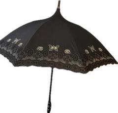 ANNA SUI アナ スイ バタフライ刺繍 パコダ晴雨兼用パラソル傘