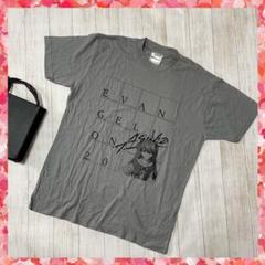 エヴァンゲリオン コットンtシャツ グレー ビッグプリント クルーネック M