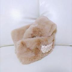⭐️新品⭐️ マフラー フェイク ファー ストール ネックウォーマー ベージュ