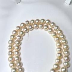 極美品　アコヤ真珠　ゴールド系　ネックレス　パール　7.0〜7.3㎜　M322 極美品 アコヤ真珠 ゴールド系 ネックレス パール 7.0〜7.3