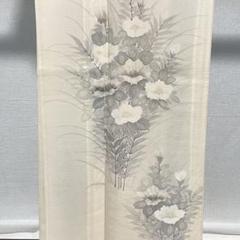 D329 夏着物　訪問着　花模様　手描き　絽　正絹　　未使用極美品