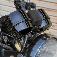 547】 Z400FX メーターカバーセット ブラッククローム 上下