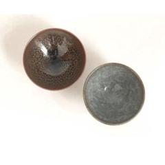 大山焼　久古窯　ぐい呑　杯　平盃　酒器　2点　青磁　天目釉　箱なし 大山焼久古窯ぐい呑杯平盃酒器2点青磁天目釉箱なし