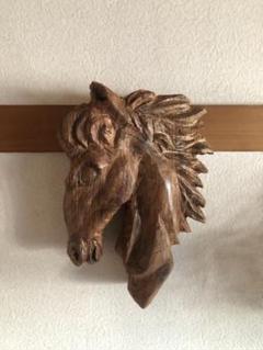 ウォールデコ　馬のオブジェ　レリーフ　杉