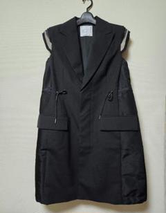 sacai　サカイ　ノースリーブ　チェスターコート　ブラック黒 sacai サカイ ノースリーブ チェスターコート ブラック黒 - メルカリ