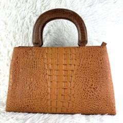 極美品✨ ラピスラズリ ハンドバッグ 2部屋 ブラウン