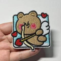 ブラコニ　クマ　アイロン 刺繍ワッペン アップリケ