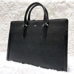【美品】タケオキクチ　スパーダ　レザービジネスバッグ　A4 ロゴプリント　シボ革 m89734167522_1.jpg?1749466675