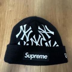 Supreme ニット帽 ブラック ニューヨーク・ヤンキースロゴ Supreme シュプリーム 21FW New York Yankees New Era Box Logo