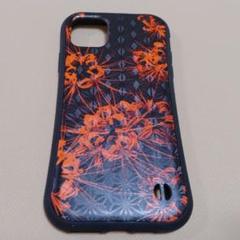スマホケース iPhone11ProMax ブラック オレンジ 花柄