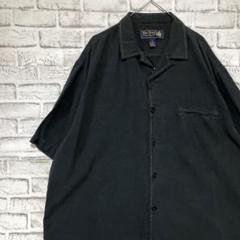 半袖シルクシャツ！アロハ　ブラックXLオーバーサイズ3