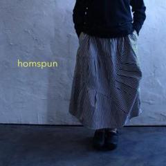 homspun 10オンスデニム切替タックスカート ヒッコリー サイズM