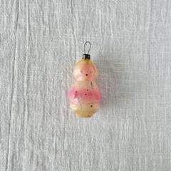 おくるみ赤ちゃんオレンジソビエト ガラスオーナメント ヴィンテージ