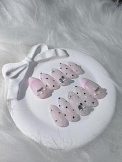 [現品]ピンク ロングネイルチップ