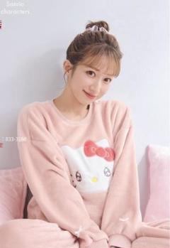 キティちゃん　モコモコルームウェア　キティパジャマ　辻希美キティちゃん新品L ハローキティ - キティちゃん モコモコルームウェア キティ