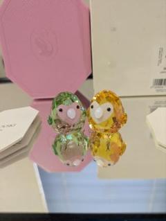 る*る様 スワロフスキー ラブバード カップル 鳥 置物 Swarovski ラブバード ピンクハート | Swarovski