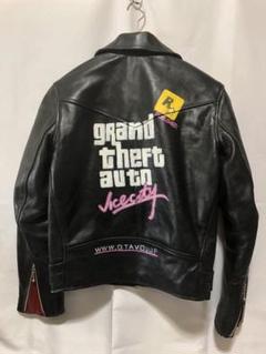 80sダブルライダースジャケット　ロンジャンM〜L ロンジャン 鋲ジャン 80s ダブルライダースジャケット（70～80s