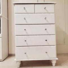 新入荷 サクラサク様専用】クラシック調♡5段チェスト♡クリスタル チェスト・タンス