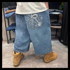 ROCA WEAR ロカウェア　豪華刺繍　極太　デニムショーツ