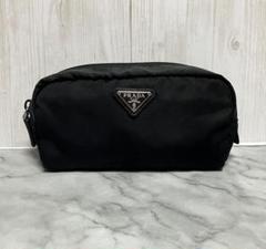 PRADA/プラダ　ナイロン/レザー　ハンドバッグ　三角プレート PRADA 美品 プラダ ナイロン 三角ロゴ ハンドバッグ ブラック