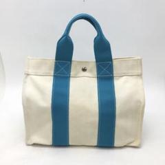 エルメス ボラボラ トート ハンドバッグ ターコイズ キャンバス FR103