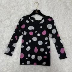 美品 プリーツプリーズ トップス 水玉 イッセイミヤケ 長袖