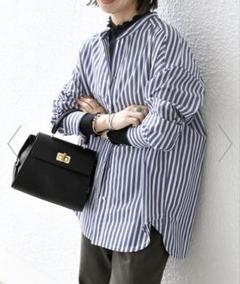 【未着用】SHIPS any:〈洗濯機可能〉REPREVE バンド カラーシャツ
