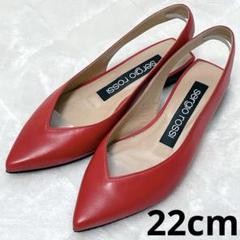 ✨美品✨セルジオロッシ sr milano スリングバックローヒールミュール 赤