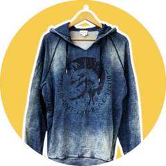 美品【DIESEL】デニムパーカー ロゴ 刺繍 ウォッシュ加工 M相当 ディーゼル Diesel 刺繍Dロゴ デニム パーカー XL - メルカリ