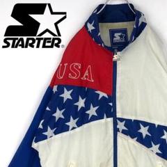 スターター 90s USA星条旗 ナイロンジャケット ブルゾン ゆるだぼ ナイキ