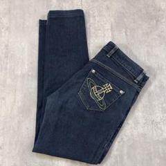 Z107【オーブ刺繍】Vivienne Westwood スキニーデニムパンツ