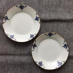 有田焼 皓洋窯 LEAVES 染付しのぎ5.5寸皿×2枚セット