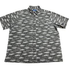 PURITAN 魚 総柄 半袖シャツ XL ニジマス 古着