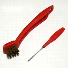 ガスレンジ台　掃除用具 金属ブラシとピックのセット