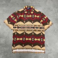 90s Ralph Lauren ポロシャツ ネイティブ柄 総柄 M